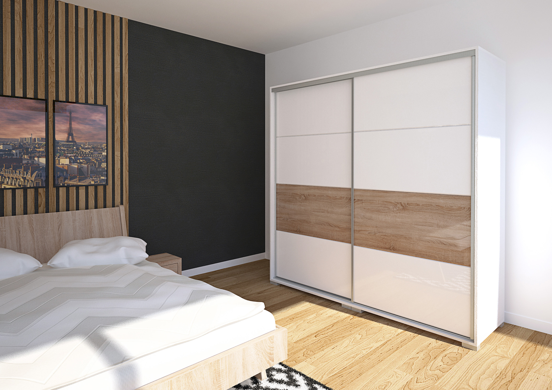 Bond tolóajtós magasfényű gardrób (dny-grd) - Image 7