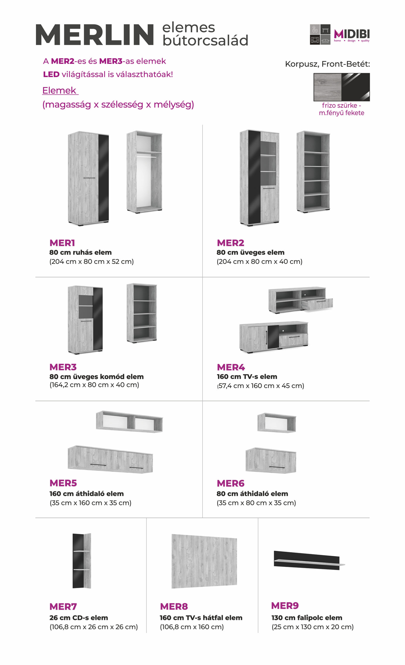 Merlin elemes szekrénysor (dny-szks) - Image 3