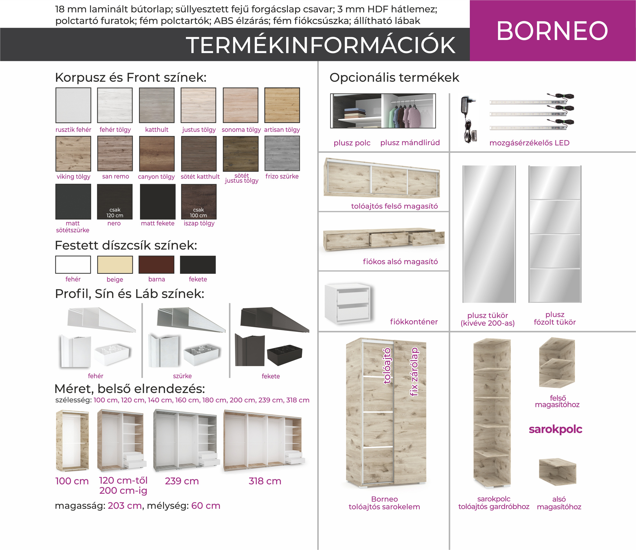 Borneo tolóajtós gardób (dny-grd) - Image 5