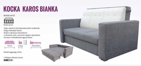 Bianka kanapé, kockakaros - Image 6