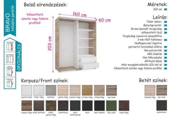 Bravo tolóajtós gardrób - Image 15