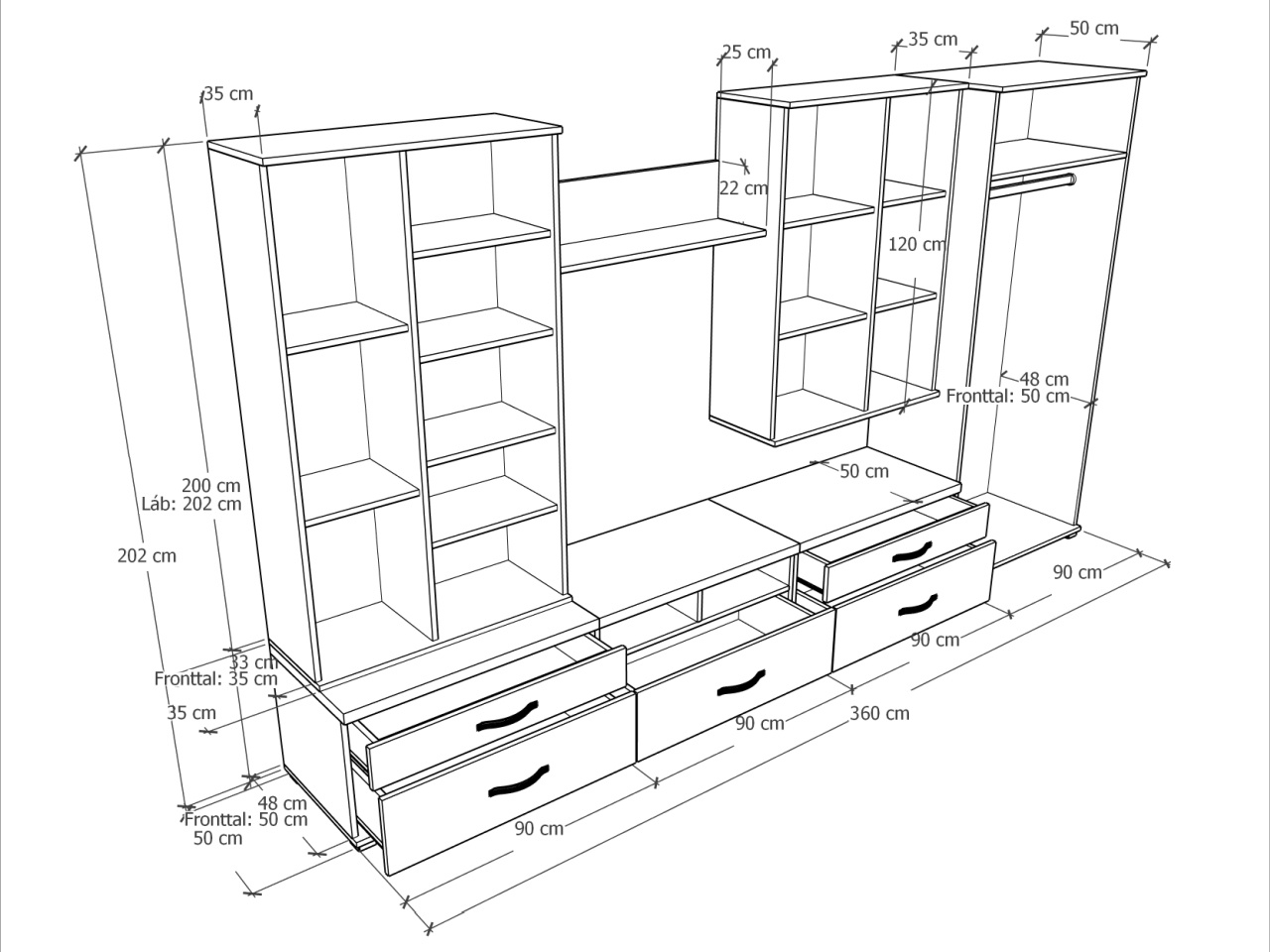 Athén BL 360cm szekrénysor (cnt-szks) - Image 7
