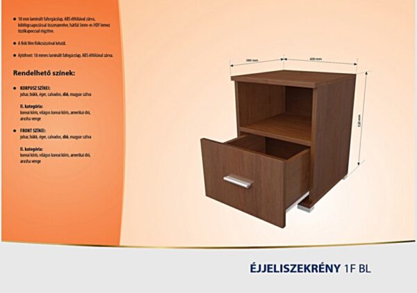 Éjjeliszekrény BL 1 fiókos