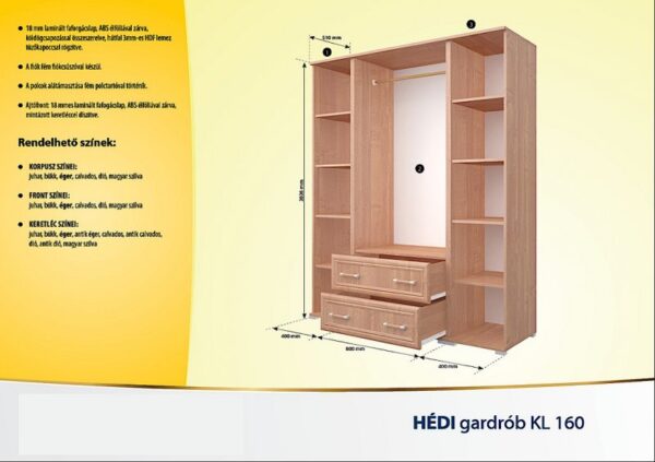 Hédi 160 KL gardrób - Image 2