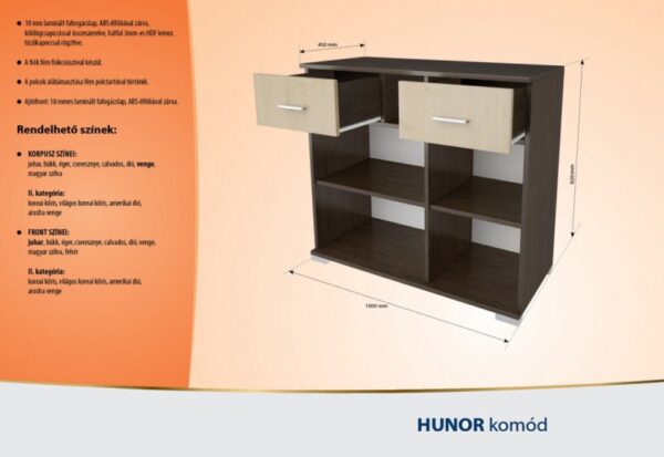Hunor komód BL 2 ajtós-2 fiókos - Image 2