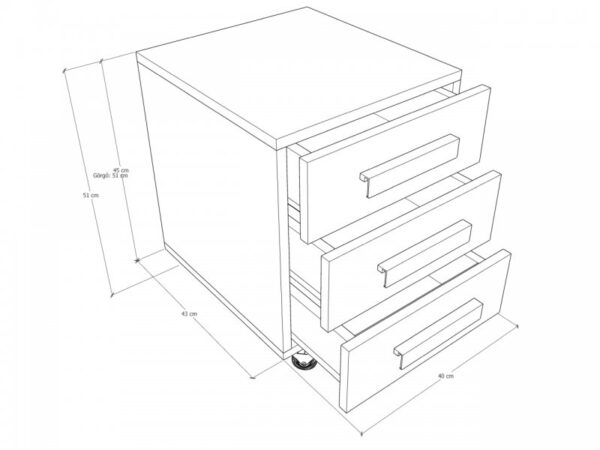 Iroda konténer 45x40x45 - Image 3