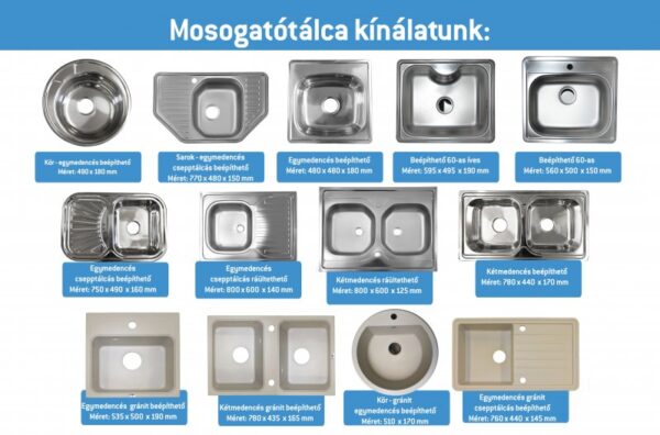 Mosogatótálca választék