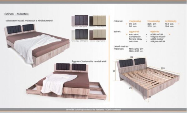 Sarah franciaágy keret+ágyrács - Image 5