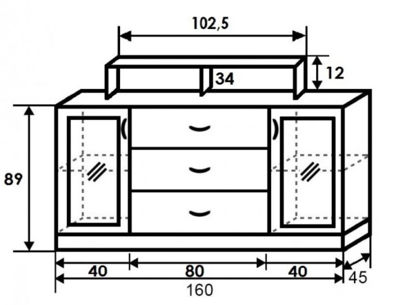Tálaló alsó RCS-V4 160cm - Image 2
